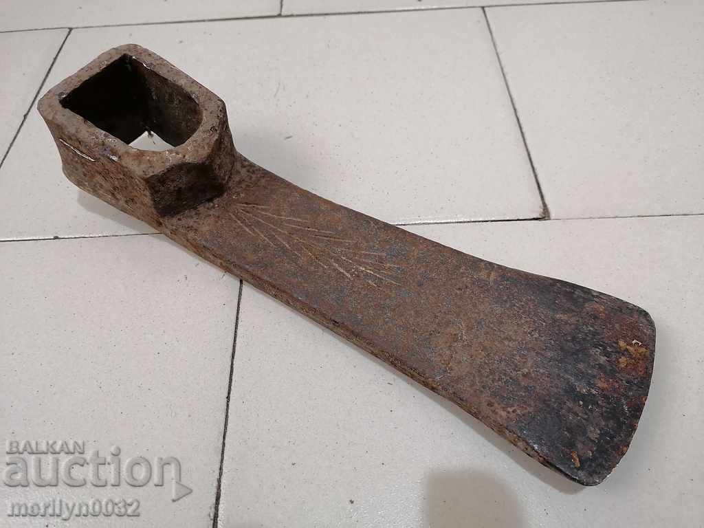 Old forged turntable, wrought iron, picking, tool, top - 7