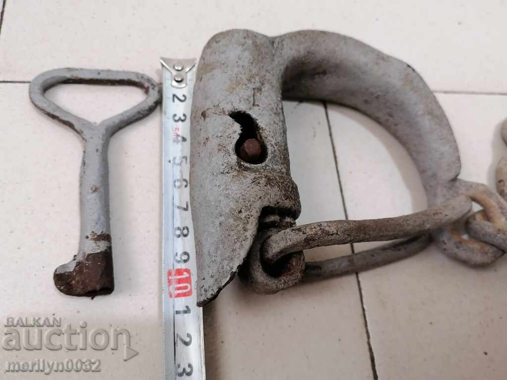 Old hand-forged bukai chains handcuffs shackles handcuffs - 5 Old hand-forged bukai chains handcuffs shackles handcuffs - 5