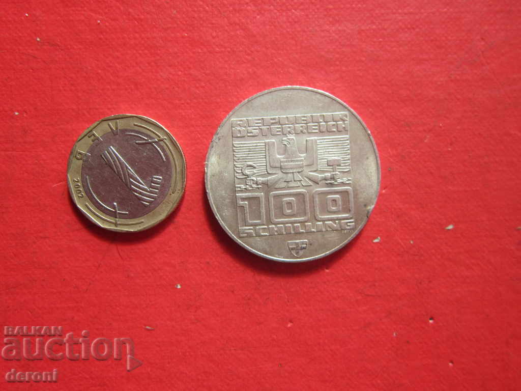 100 σελίνια ασημένιο νόμισμα 1976 Αυστρία