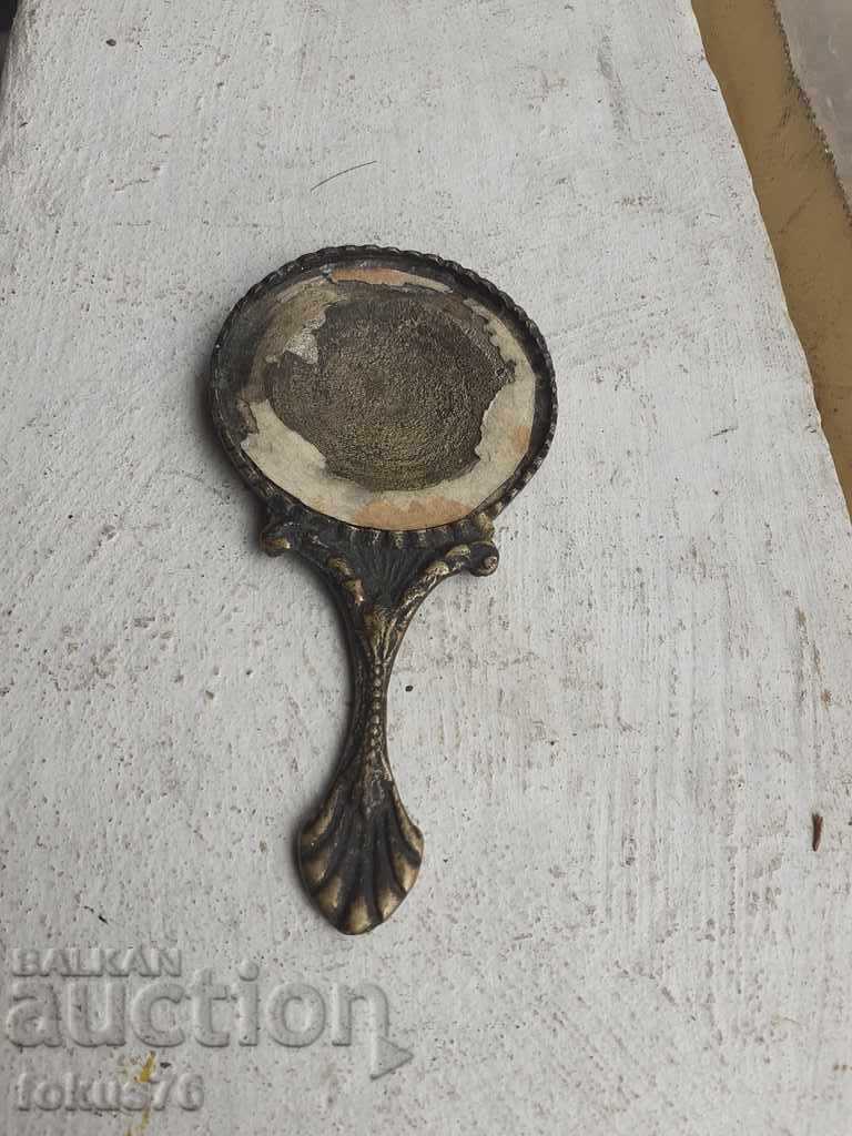 Auction  Old bronze little mirror with a double-headed eagle