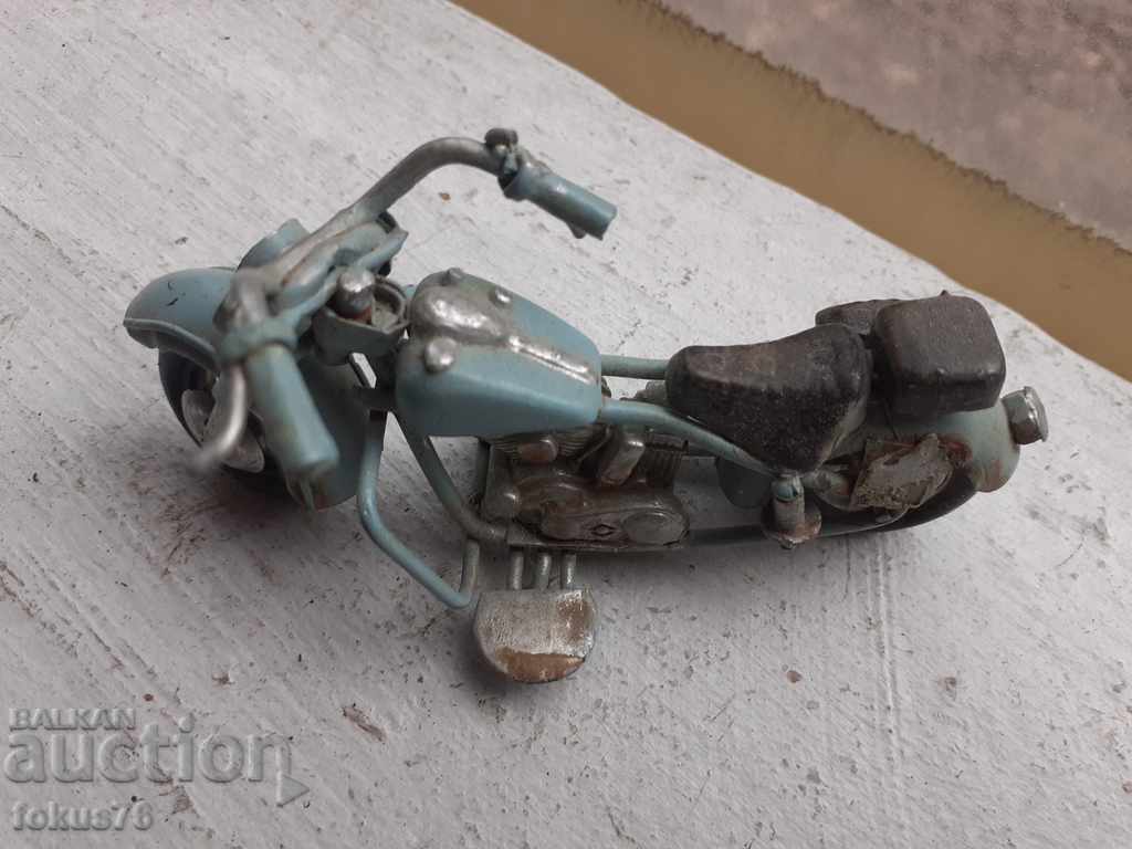Motorcycle old tin toy model mockup blue for collection with price 59.00 BGN | € 30.17