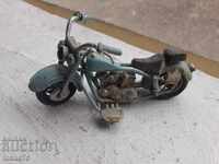 Model de jucărie de tablă veche motocicletă albastru pentru colecție