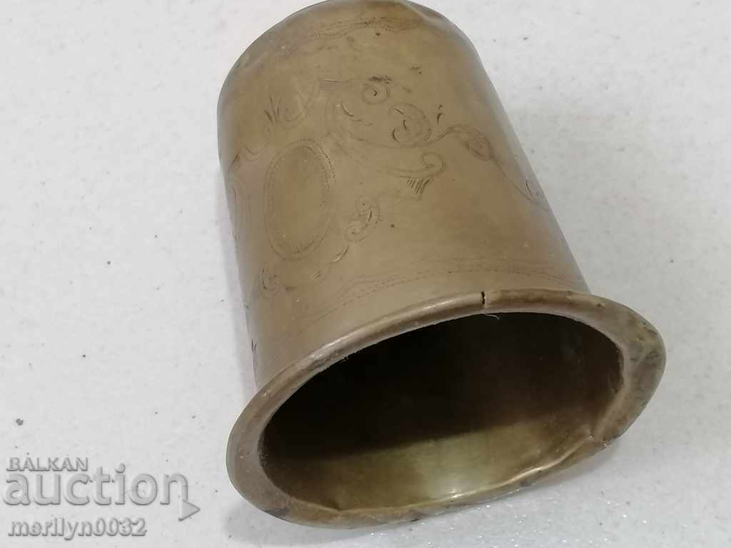 Delivery of Brass cup with engravings Tsarist Russia Delivery of Brass cup with engravings Tsarist Russia