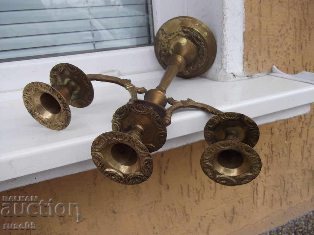 Sfeșnic din bronz pentru trei lumânări - 7