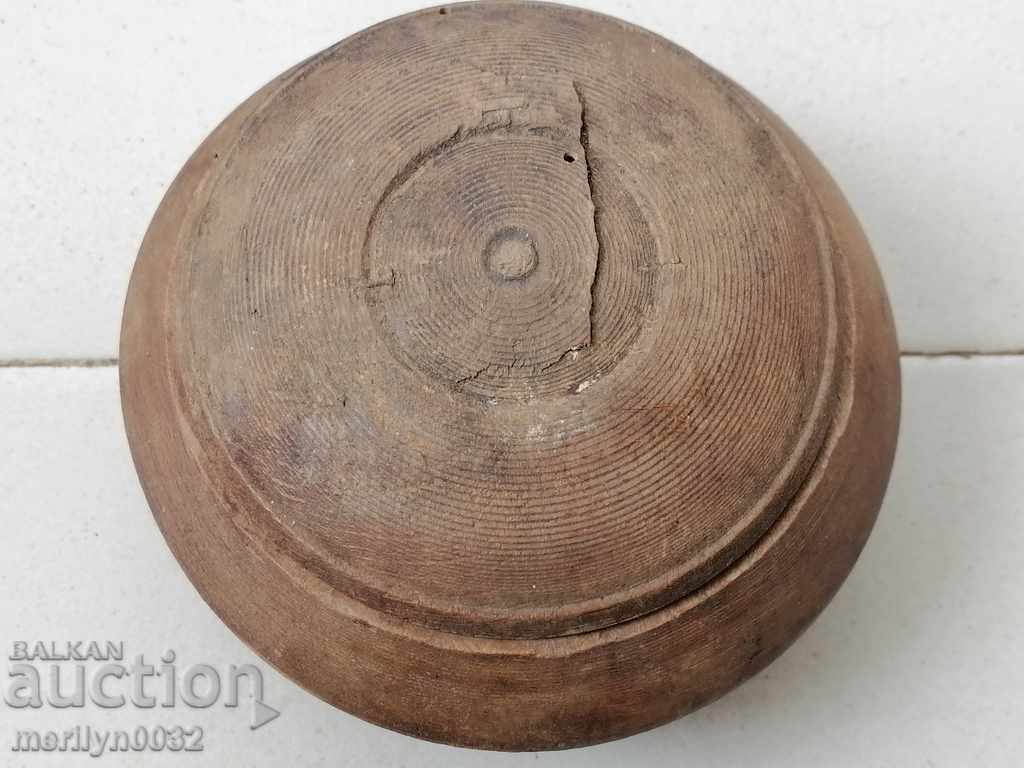 Ξύλινο μπολ μπολ με καπάκι, μπολ ξύλινο πρωτόγονο με τιμή 64.00 BGN | € 32.72