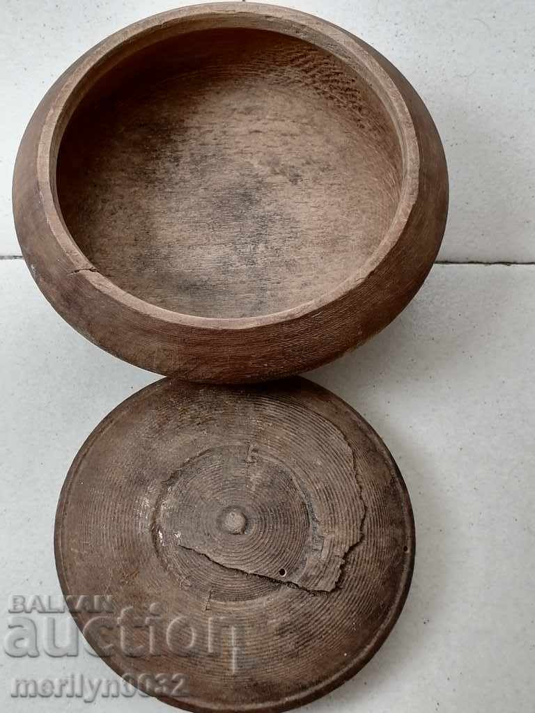 Παράδοση Ξύλινο μπολ μπολ με καπάκι, μπολ ξύλινο πρωτόγονο