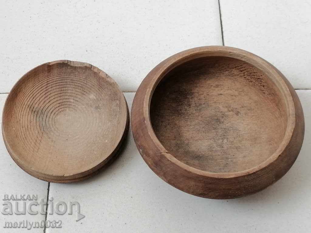 Ξύλινο μπολ μπολ με καπάκι, μπολ ξύλινο πρωτόγονο - 5