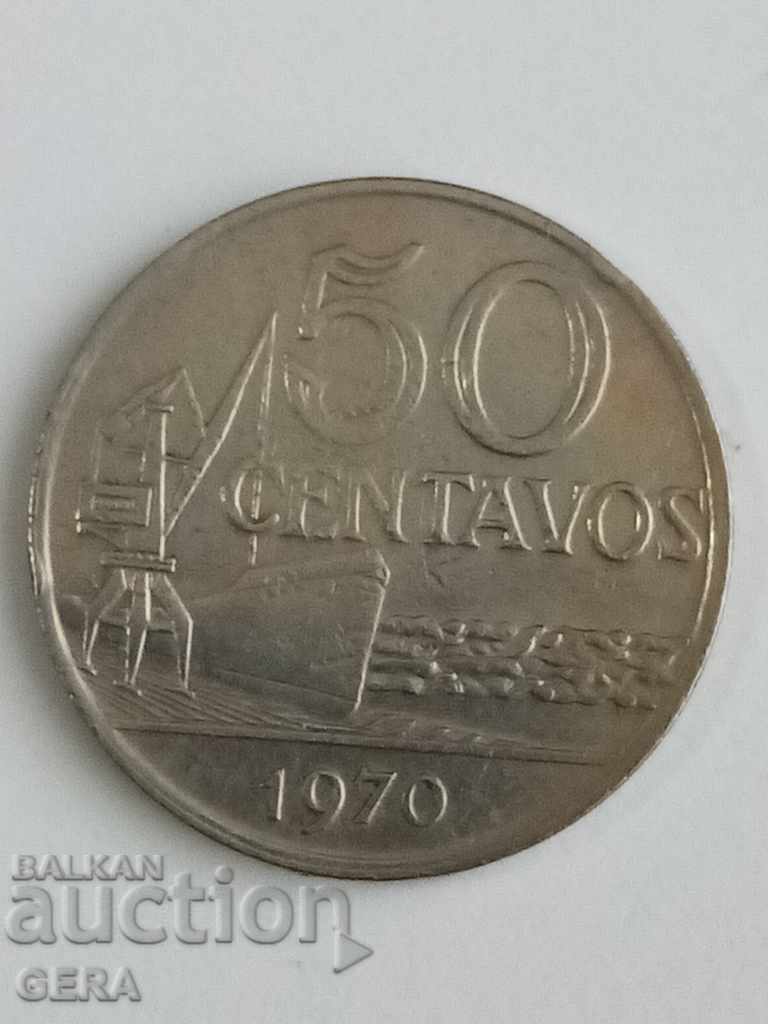 50 centavos coin from Brazil with price 5.00 BGN | € 2.56 50 centavos coin from Brazil with price 5.00 BGN | € 2.56