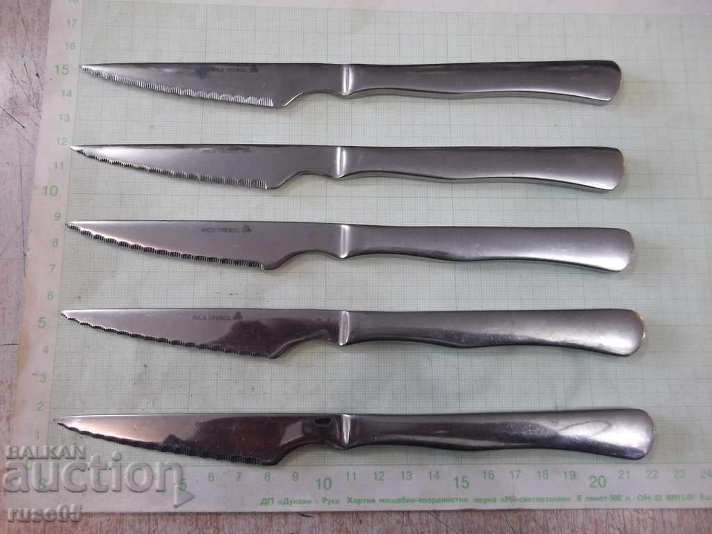 Лот от 5 бр. сервизни ножове "INOX TREBOL"