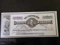 Humboldt Warrant - Νεβάδα (130 $) 1921