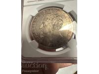 5 LEVA 1892 g. NGC PCGS MS 61 PATINĂ UNICĂ MONEDĂ B-A