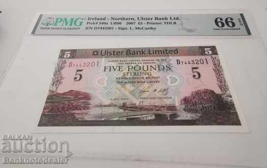 Irlanda de Nord 5 Pounds 2007 Ulster Bank Pick 340a Ref 320