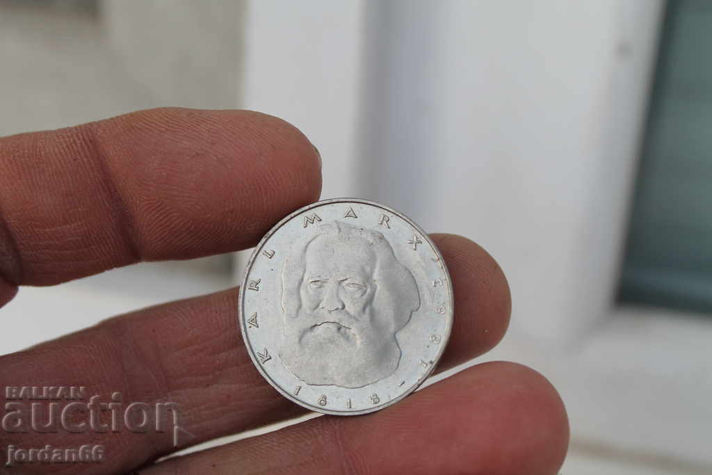 Монета 5 марки ФРГ 1983г Карл Маркс