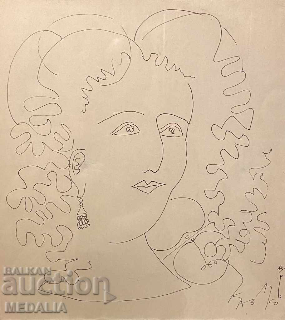 Dimitar Kazakov-Nero-Portrait-drawing-signed