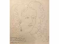 Dimitar Kazakov-Nero-Portret-desen-semnat