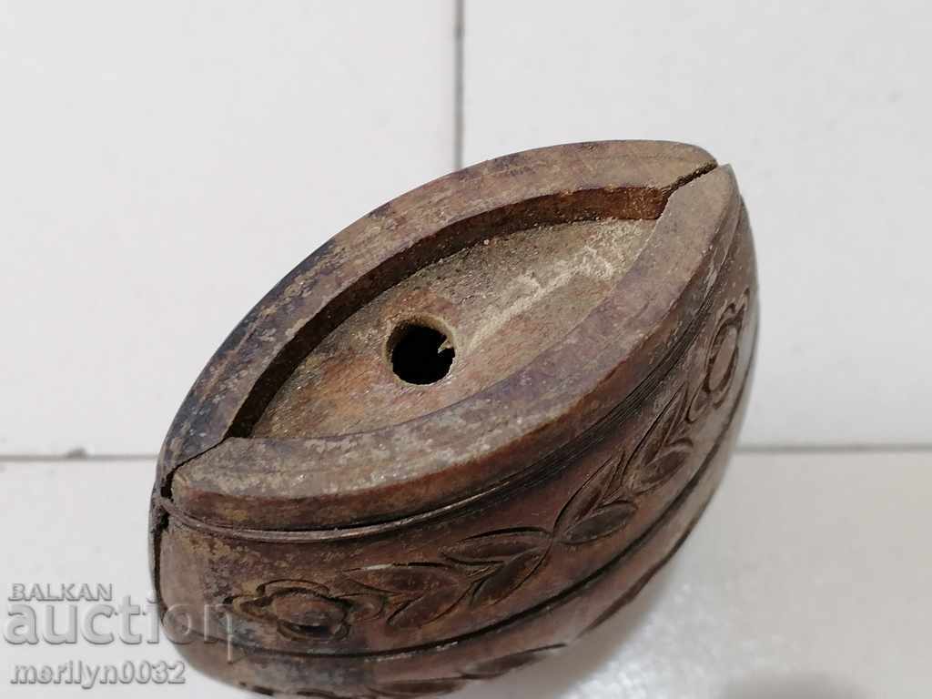 Old carved peacock made of wood wooden buckle barrel cup - 5 Old carved peacock made of wood wooden buckle barrel cup - 5