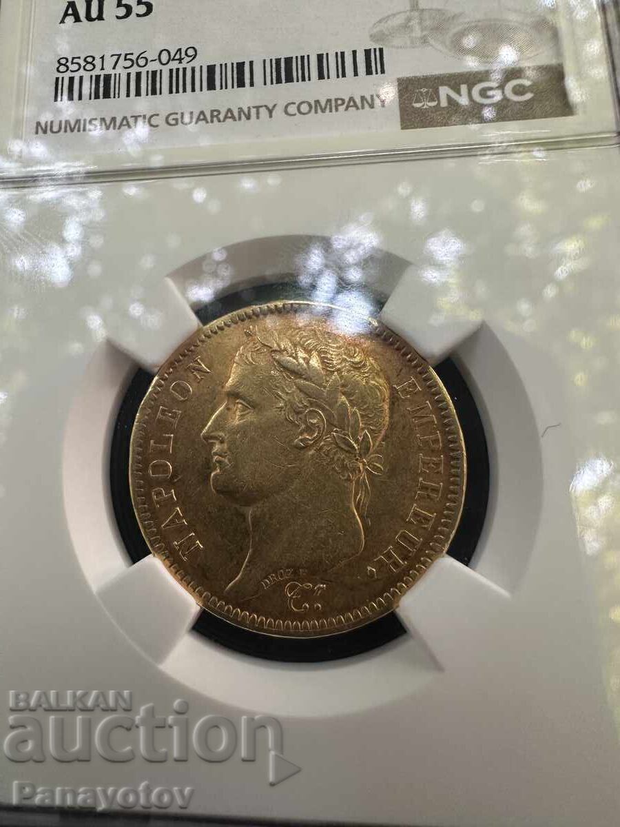 Auction 40 FRANCS FRANCE NAPOLEON I BONAPARTE GOLD NGC PCGS AU 55 Auction 40 FRANCS FRANCE NAPOLEON I BONAPARTE GOLD NGC PCGS AU 55