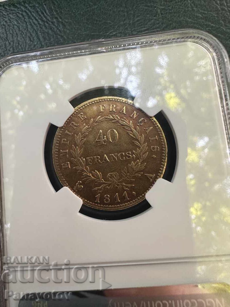 Delivery of 40 FRANCS FRANCE NAPOLEON I BONAPARTE GOLD NGC PCGS AU 55 Delivery of 40 FRANCS FRANCE NAPOLEON I BONAPARTE GOLD NGC PCGS AU 55