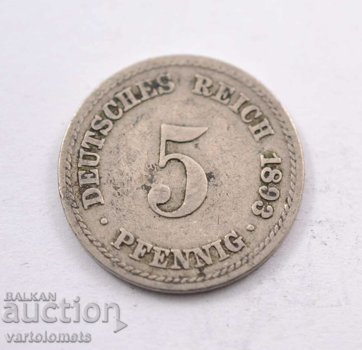 5 Pfennig PFENNIG 1893 - Germany