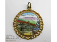 Regatul Bulgariei medalion vechi smalț pandantiv Mănăstirea Rila