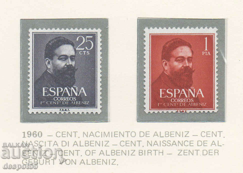 1960. Ισπανία. Isaac Albenis, συνθέτης (1860-1909).