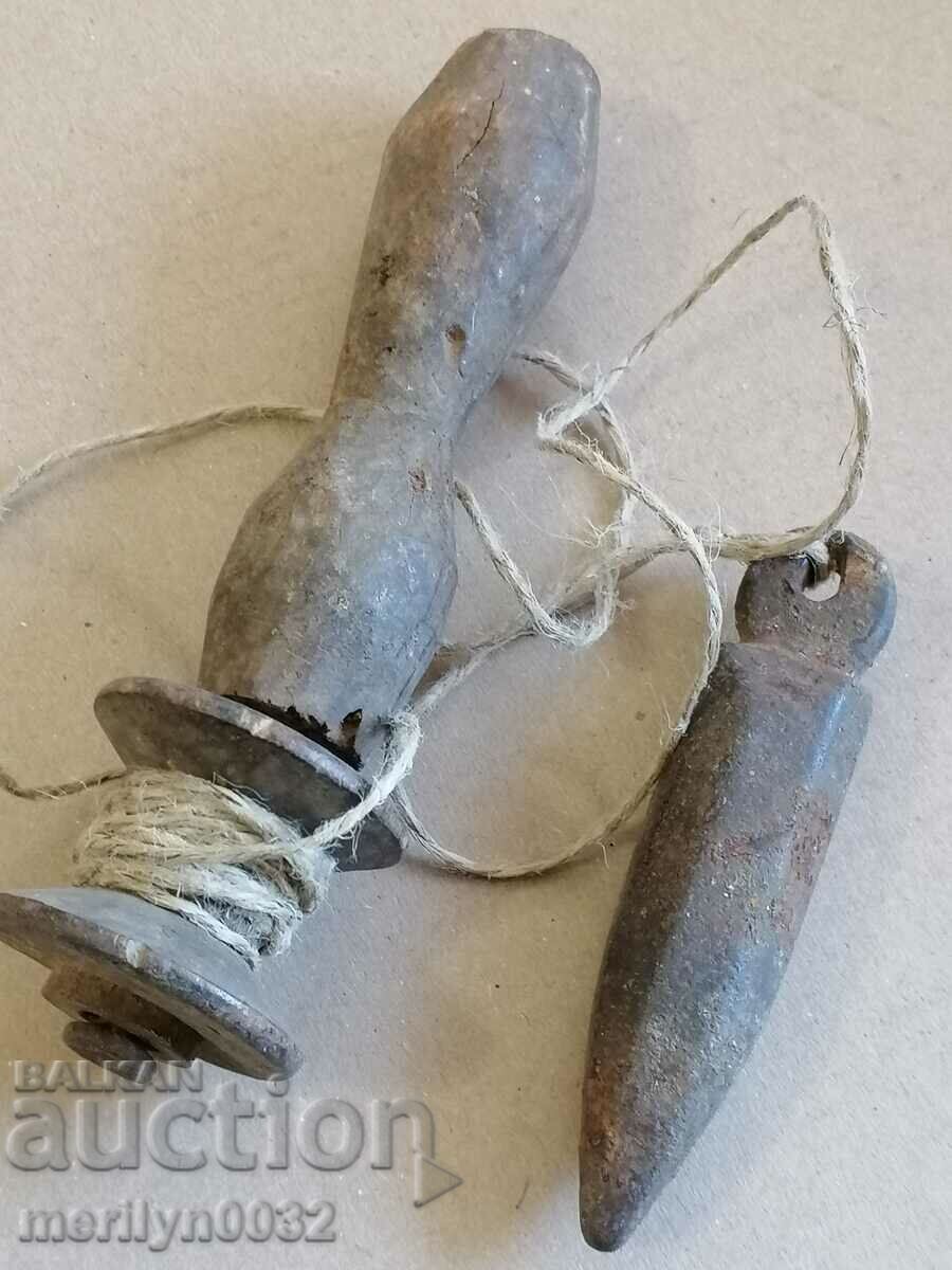 Auction Old carpenter's plumb weight tool RARE Auction Old carpenter's plumb weight tool RARE