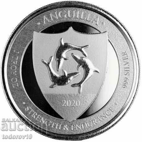 1 oz Silver Eastern Caribbean - Anguilla 2020 5/8