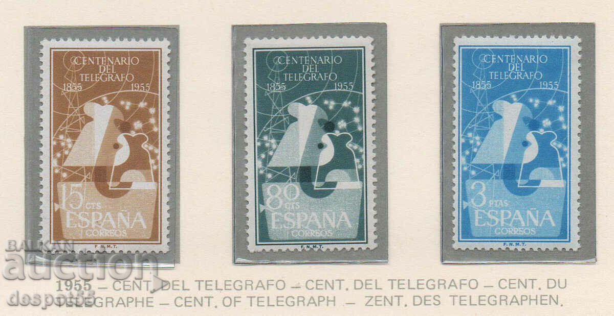 1955. Spania. 100 de ani de la telegraf.