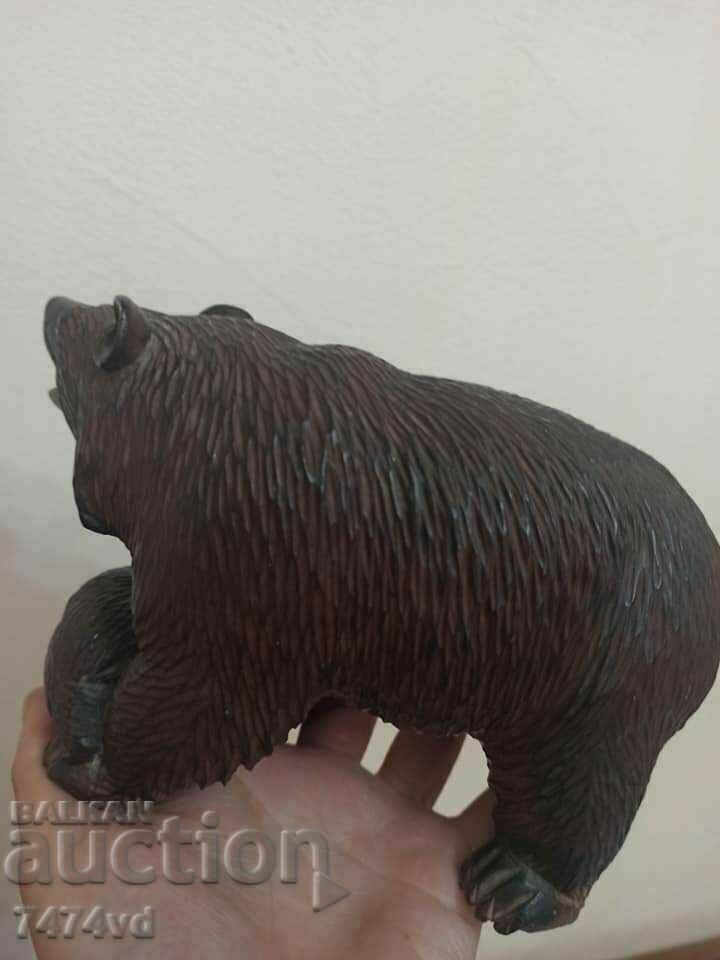 Solid wood sculpture, woodcarving of a bear with a little bear, Fr. - 6 Solid wood sculpture, woodcarving of a bear with a little bear, Fr. - 6