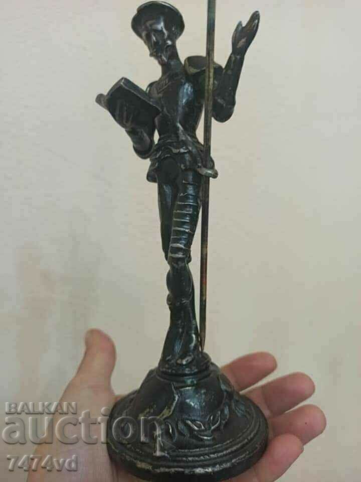 Auction  Don Quixote sculpture, cast iron, marking