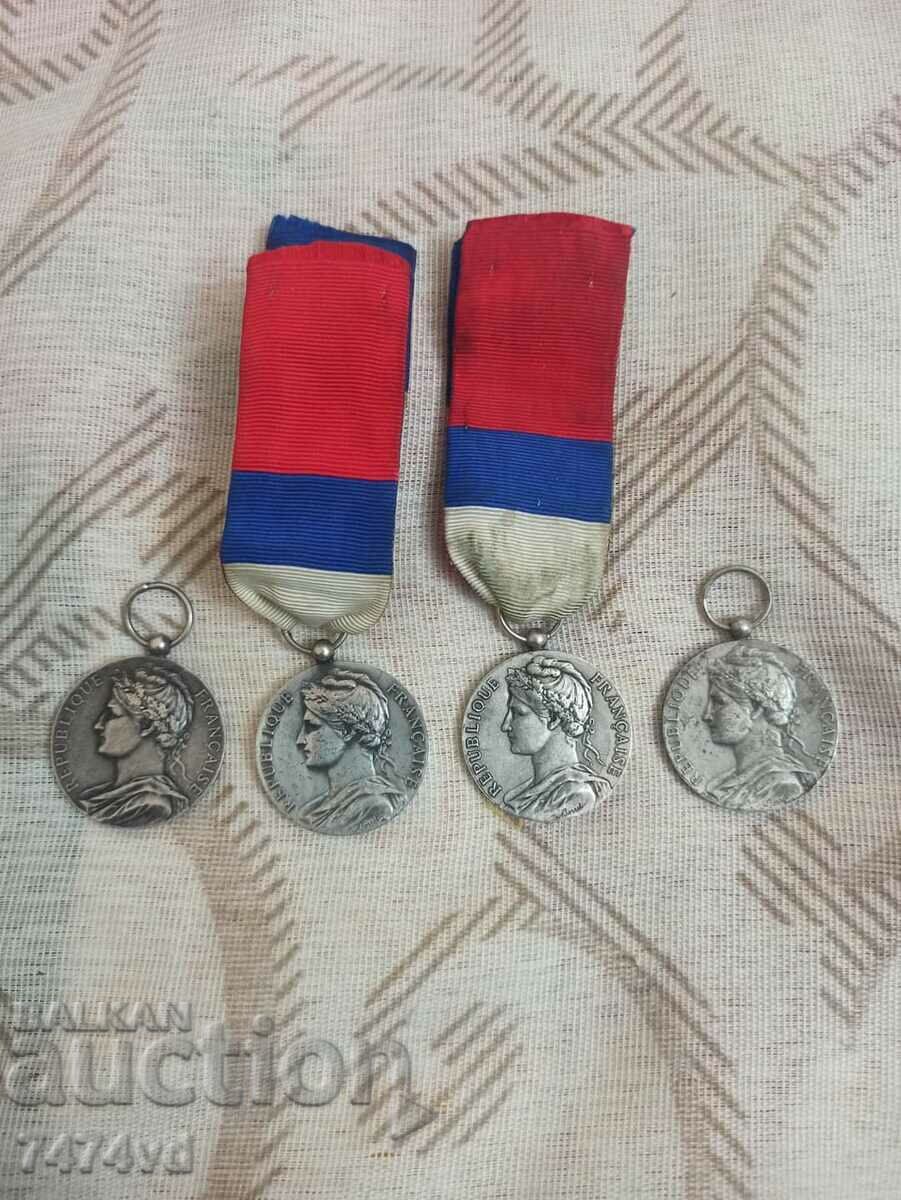 4 Френски сребърни ордена ,различни години,42 грама