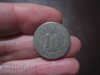 1876 Germany 10 pfennig letter - B