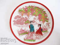 Chinese porcelain, porcelain plate, hand-colored saucer