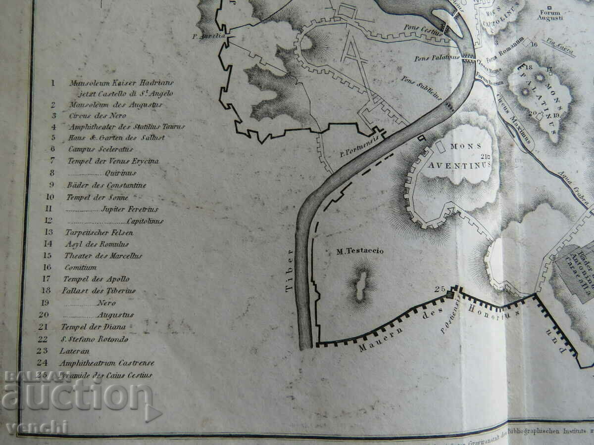 Auction 1834 - OLD MAP = PLAN OF ANCIENT ROME + Auction 1834 - OLD MAP = PLAN OF ANCIENT ROME +