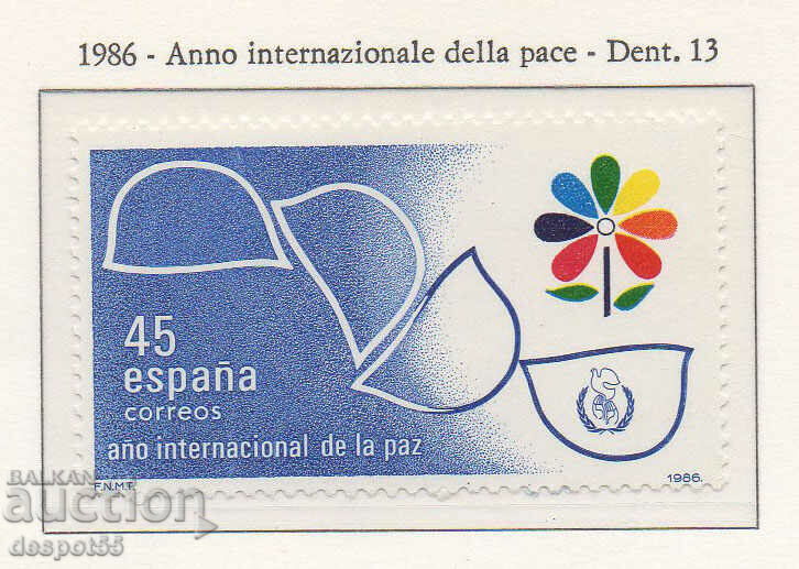1986. Ισπανία. Διεθνές Έτος Ειρήνης.