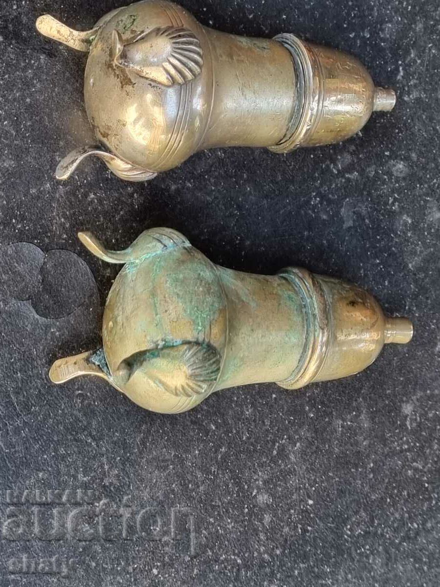 Old silver-plated utensils for salt and pepper - 5