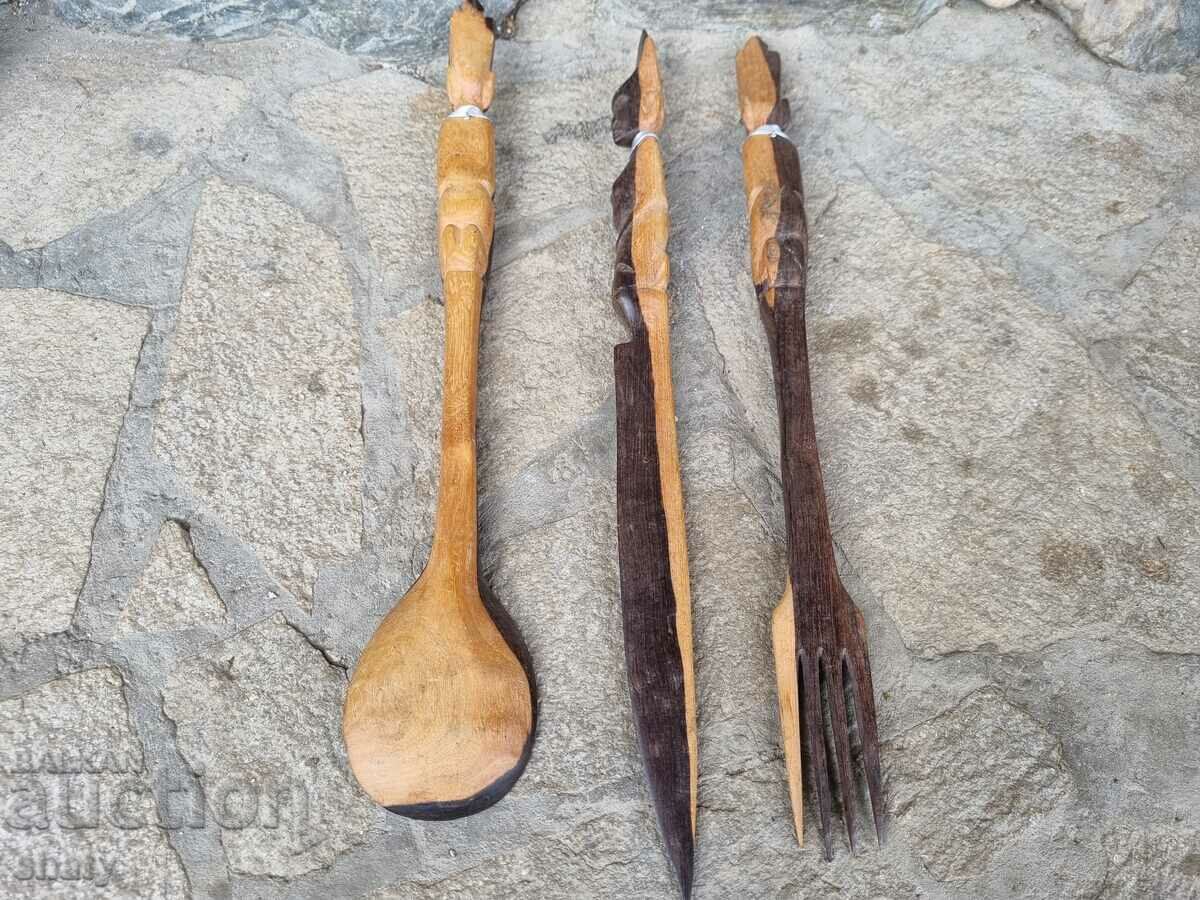 African wooden decor utensils - 5 African wooden decor utensils - 5