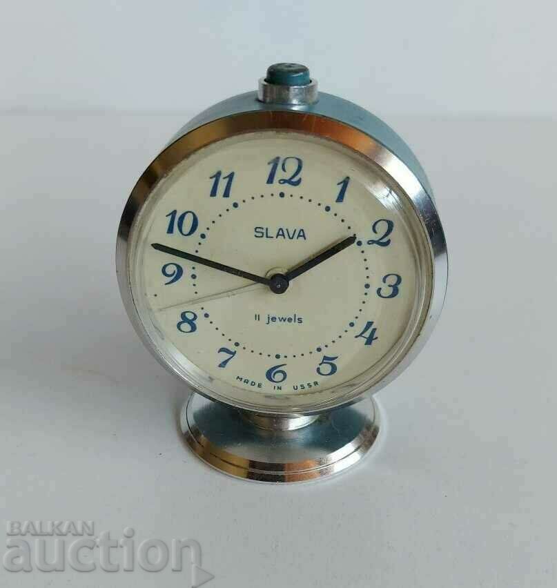 OLD TABLE CLOCK Alarm clock SLAVA SLAVA
