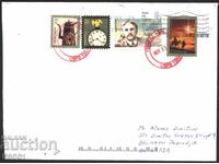 Traveled envelope stamps O'Henry Christmas Clock Cana from the United States