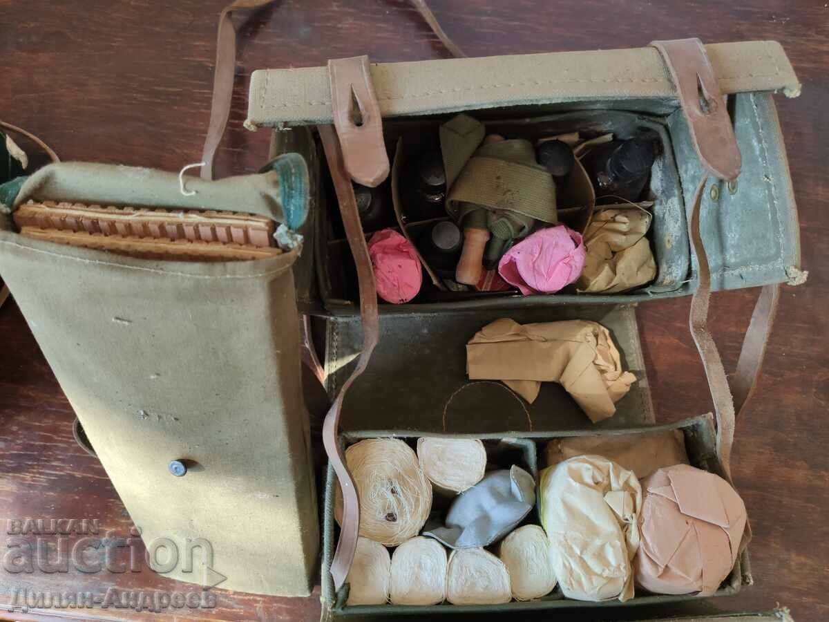 Παλιά ιατρική τσάντα, Ερυθρός Σταυρός - Πλήρες σετ!