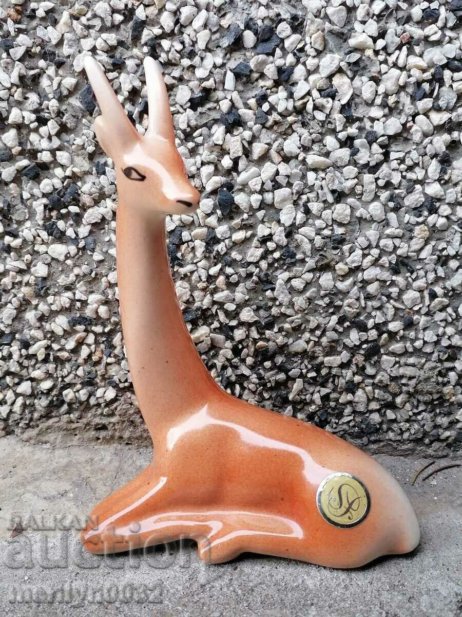 Porcelain figure, doe deer figurine