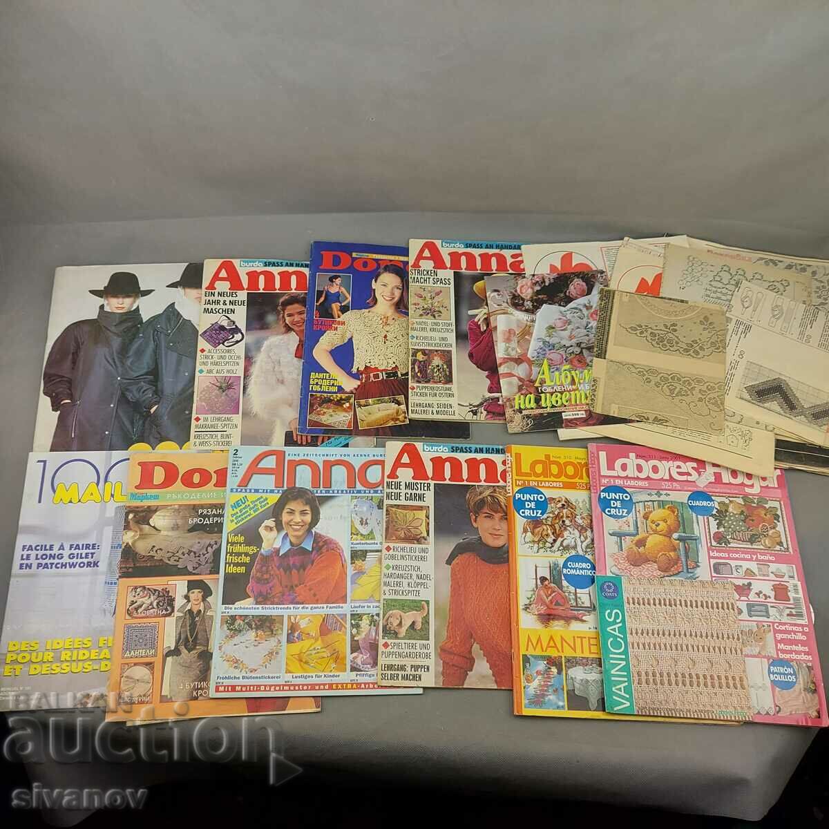 O mulțime de reviste vechi pentru tricotat broderie și aci №1526