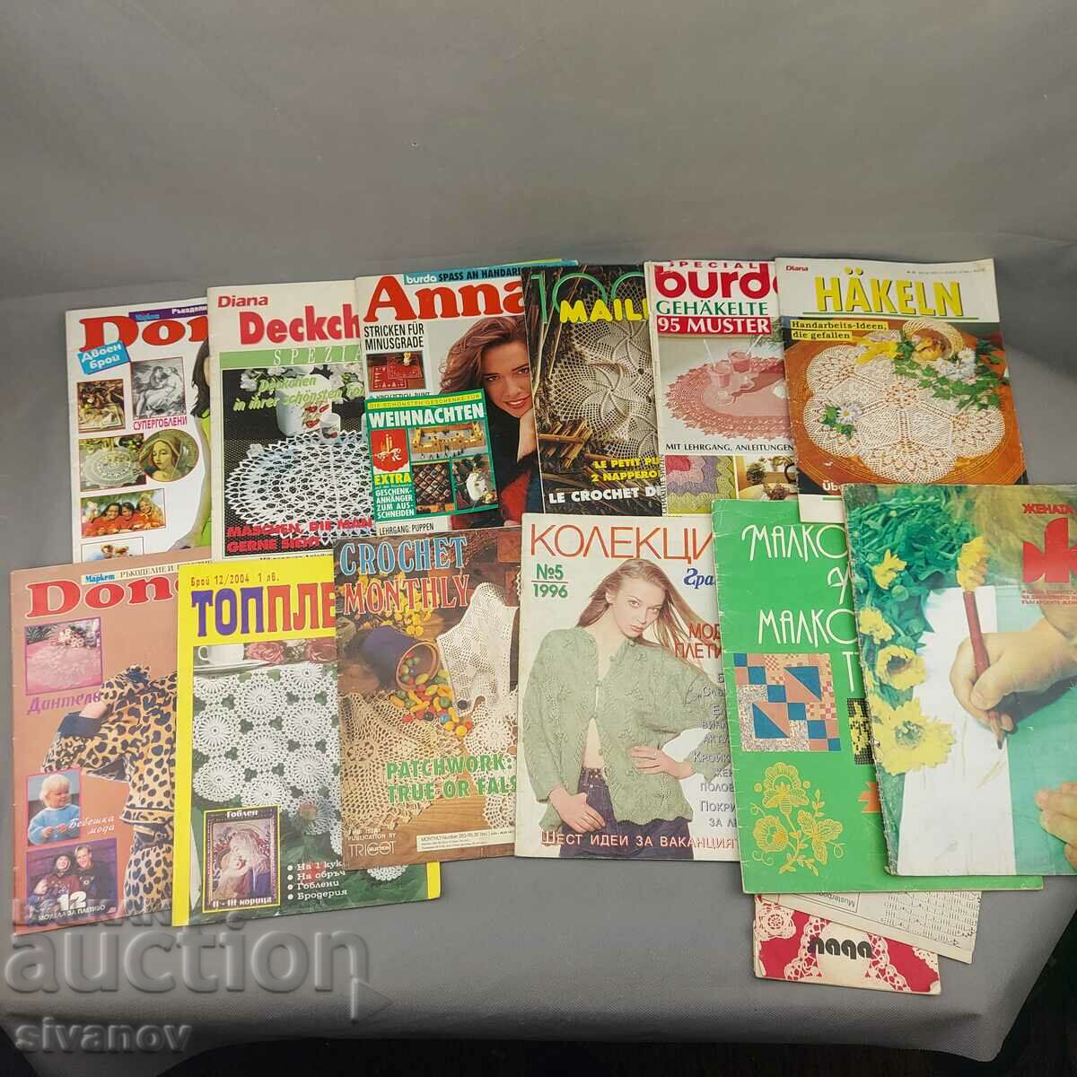 O mulțime de reviste vechi pentru broderie tricotat și aci №1528