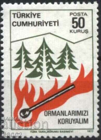 Чиста марка Опазване на гората 1977 от Турция