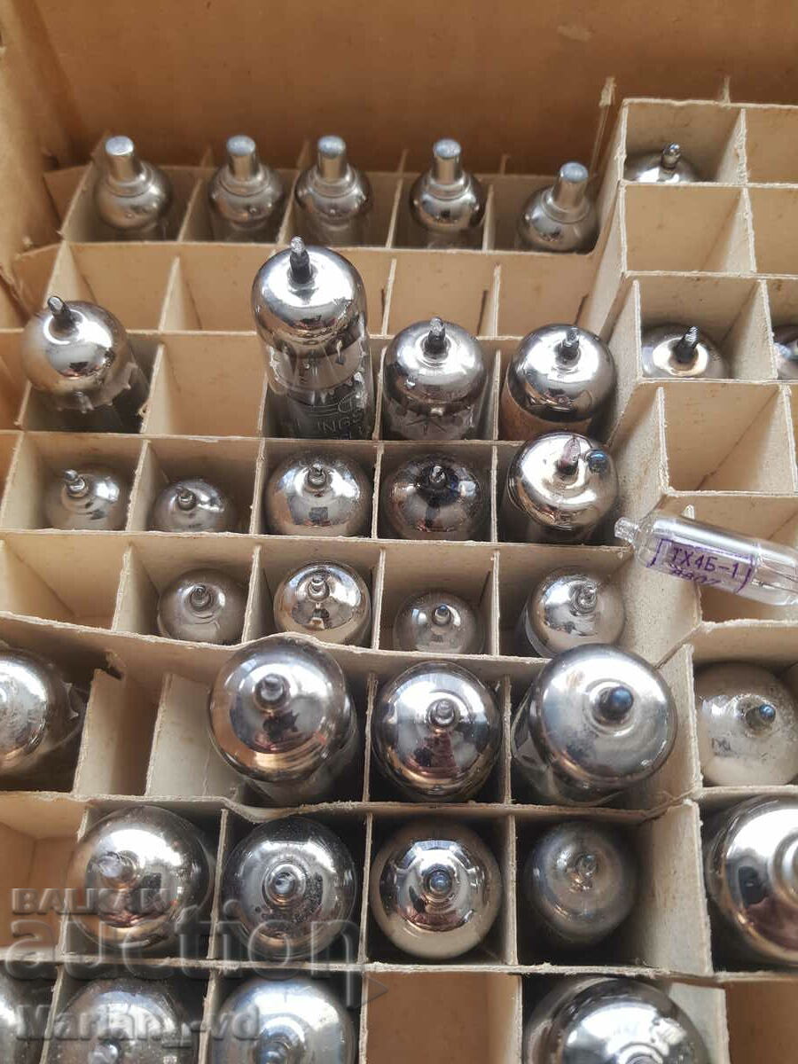 Lot of 52 pcs. radio and television lamps with price 100.00 BGN | € 51.13 Lot of 52 pcs. radio and television lamps with price 100.00 BGN | € 51.13