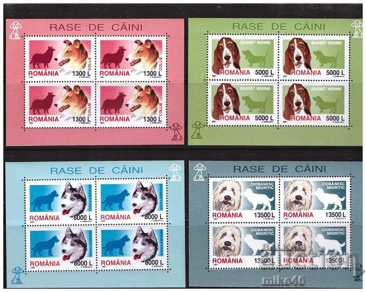 ROMANIA 2001 Dogs set small sheets clean