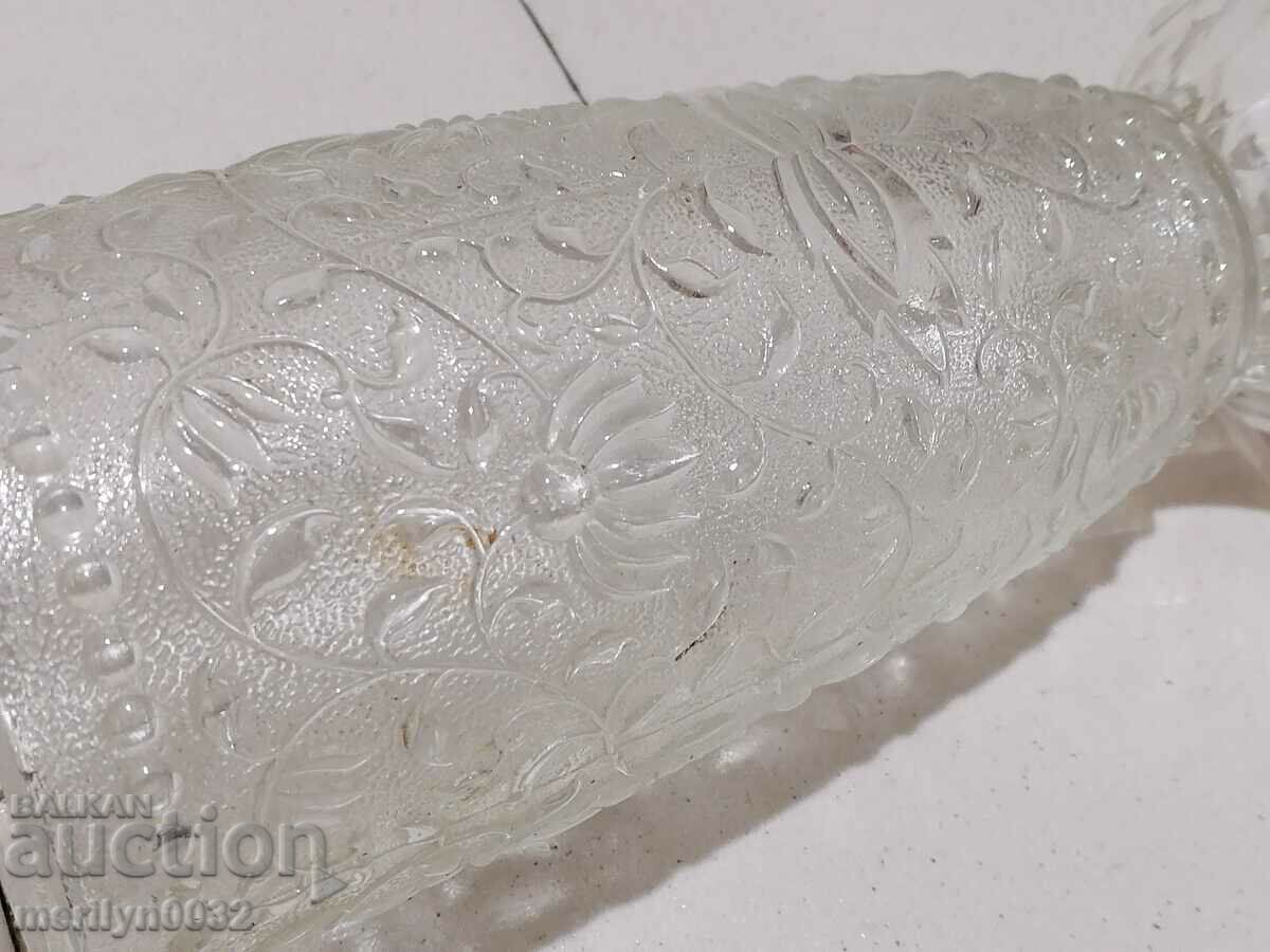 Παράδοση Παλιό βάζο ανάγλυφο γυαλί ύψους 25 cm Παράδοση Παλιό βάζο ανάγλυφο γυαλί ύψους 25 cm