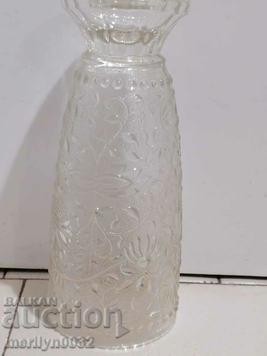 Παλιό βάζο ανάγλυφο γυαλί ύψους 25 cm - 7 Παλιό βάζο ανάγλυφο γυαλί ύψους 25 cm - 7