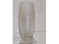 Old vase embossed glass 25 cm high