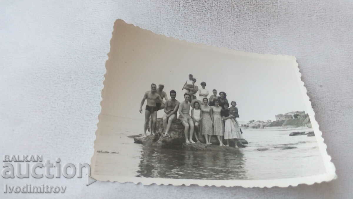 Photo The whole company on a rock in the sea 1943